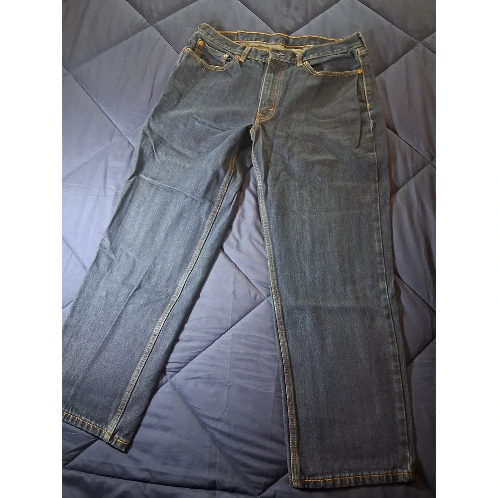 Levis 550‎ Relaxed Fit Dark Wash Indigo Denim Jeans Mens 36x30 00550-0216